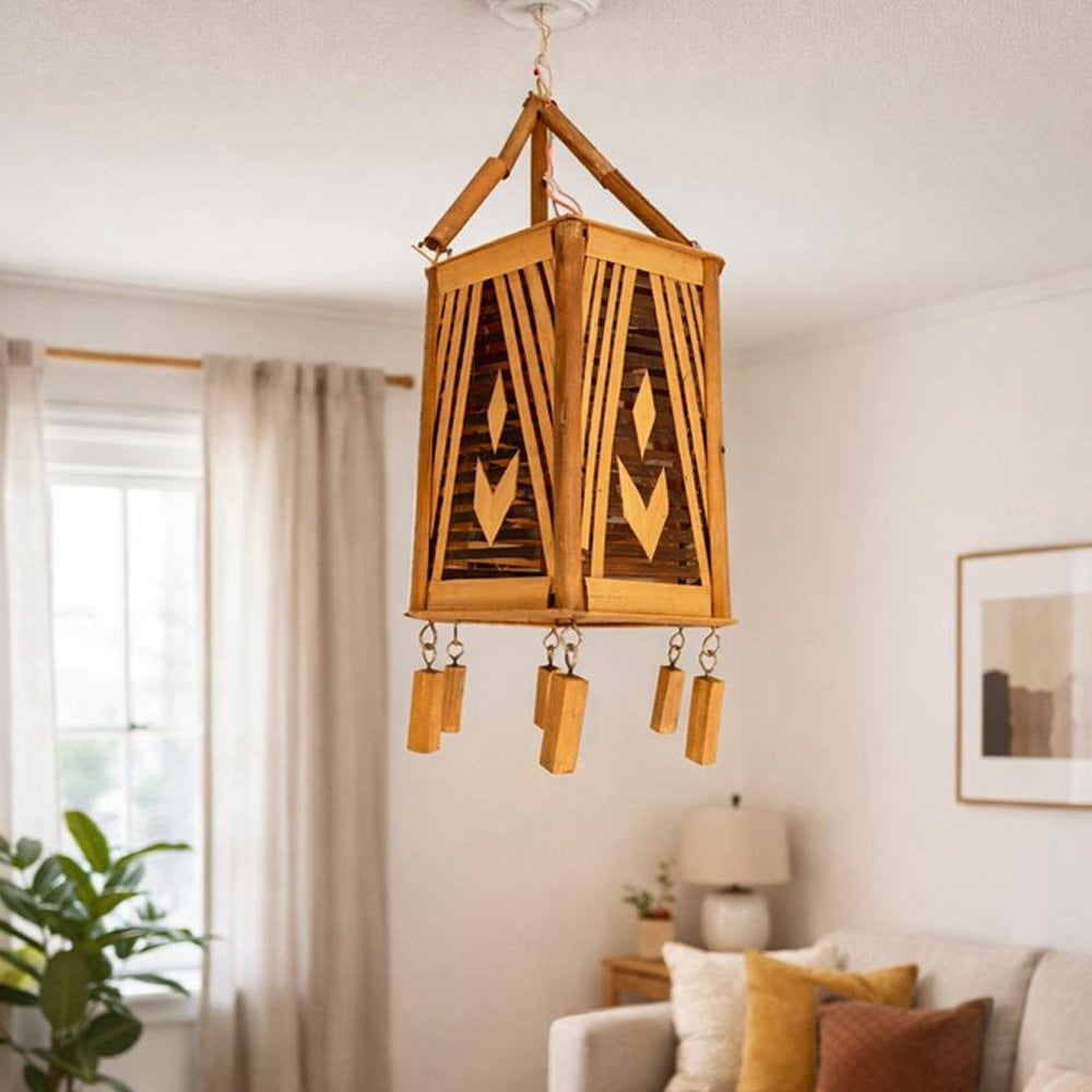 Handmade Bamboo Hanging Lantern for Home Decor